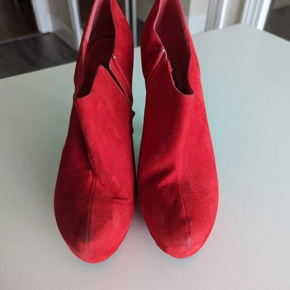 Red Zip Up Booties - Picture 3 of 7